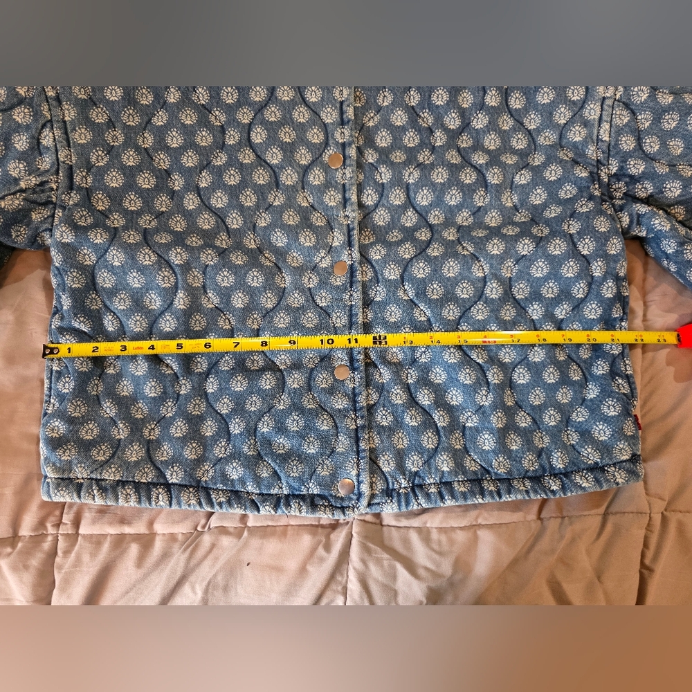 Levi's Premium Blue Quilted Floral-Print Jacket SizeL NWT - Picture 14 of 16